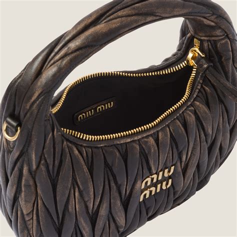 Miu Miu Wander matelassé nappa leather hobo bag 